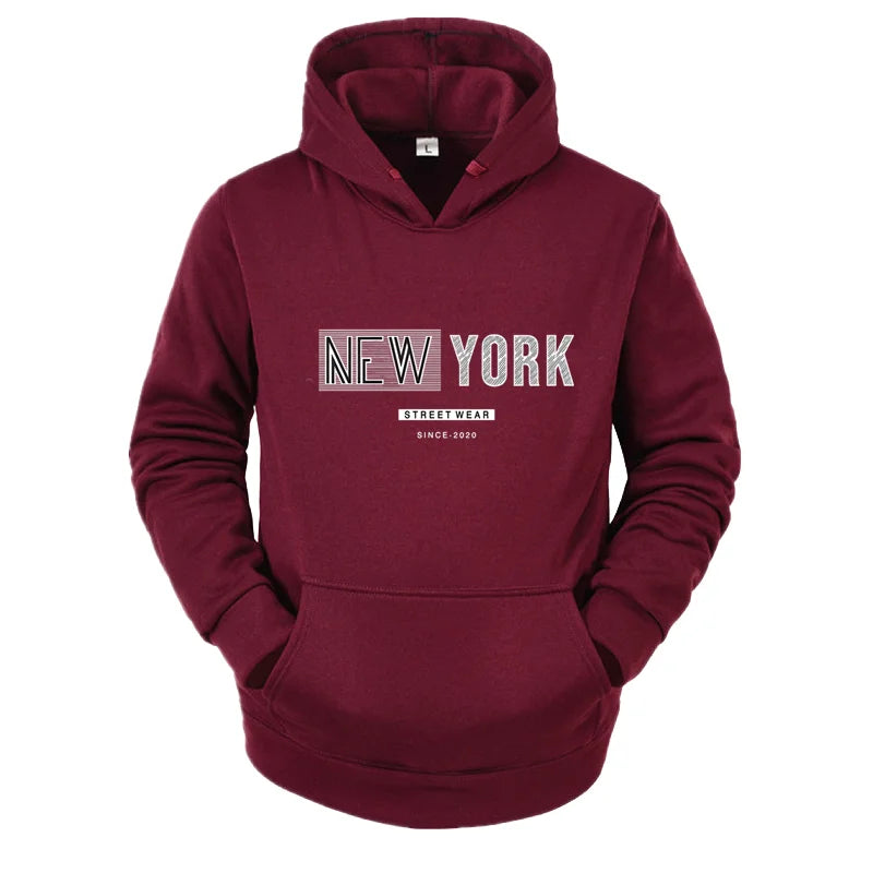 New York City Men's and Women's Hooded Fashion Letter Print Pattern Sportswear Casual Harajuku Hooded Pullover Sportswear