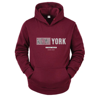 New York City Men's and Women's Hooded Fashion Letter Print Pattern Sportswear Casual Harajuku Hooded Pullover Sportswear
