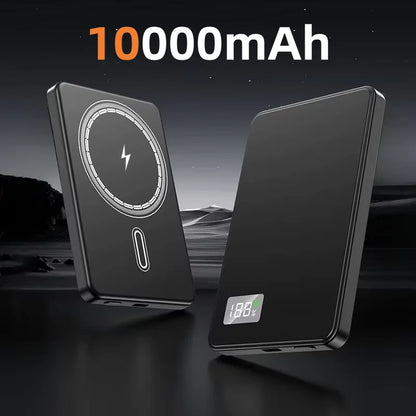 50000mAh Portable Magnetic Wireless Power Bank PD Fast Charging External Battery Electronic Display For iPhone Samsung