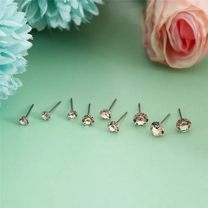 36pairs Mixed Sizes Rhinestone Stud Earrings For Women Girls Crystal Earrings Set Wedding Party Jewelry Gift