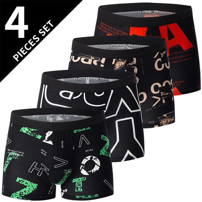 4/10-teiliges Set lässiger und modischer Herrenunterwäsche Bequeme Boxershorts Jugend-Übergröße Sport-Radfahren elastische Shorts