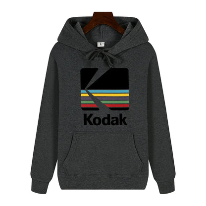 Kodak Brand Fashion Retro Y2K Print Autumn and Winter Men Sports Hoodie Outdoor Casual Casual Comfortable Street Jacket Clothing
