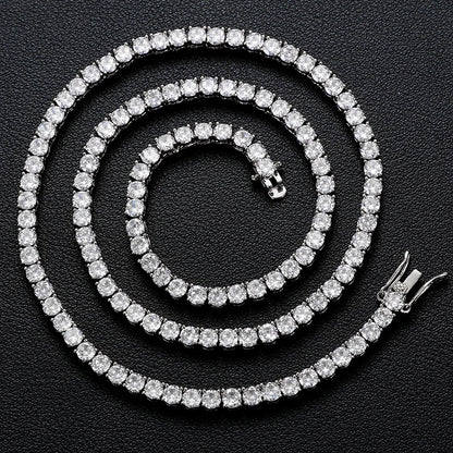 TUHE Unisex Moissanit Tennis S925 Halskette VVS1 Moissanit Tenniskette S925 Silber für Herren Damen Geschenk Besteht Diamanttest