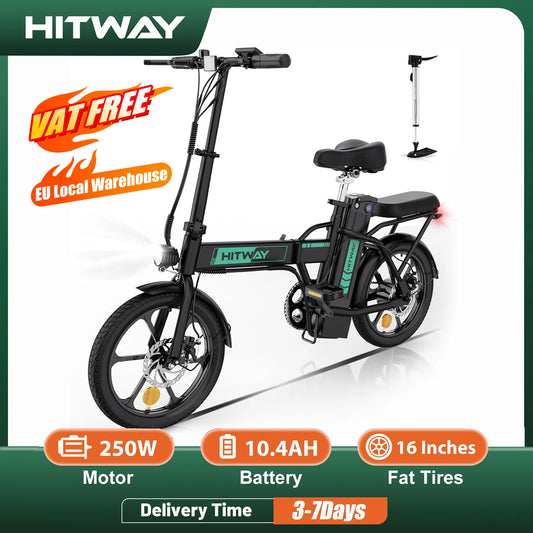 Hitway electric bike with specifications on a white background