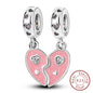 Charm 925 Sterling Silver Pink Pendant Charm Fit Original Charm Bracelet Necklace Beads DIY Jewerlry Accessories