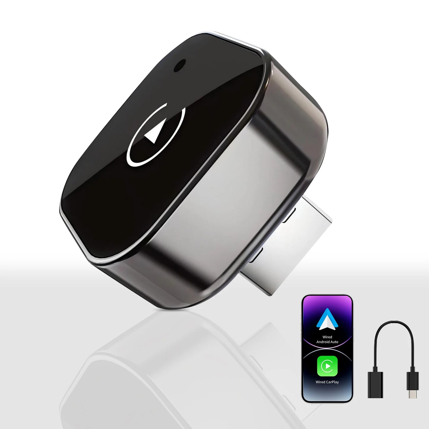 2026 Pionray 2-in-1 kabelloser CarPlay Adapter & Android Auto Wireless Adapter, 5GHz WiFi Type-C/USB Plug and Play kabelloses CarPlay