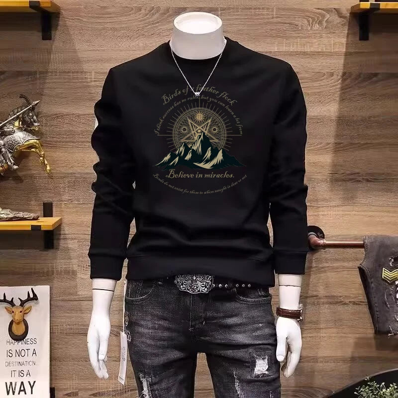 Men's Cotton Long Sleeve Heavy Tshirt Sweater
