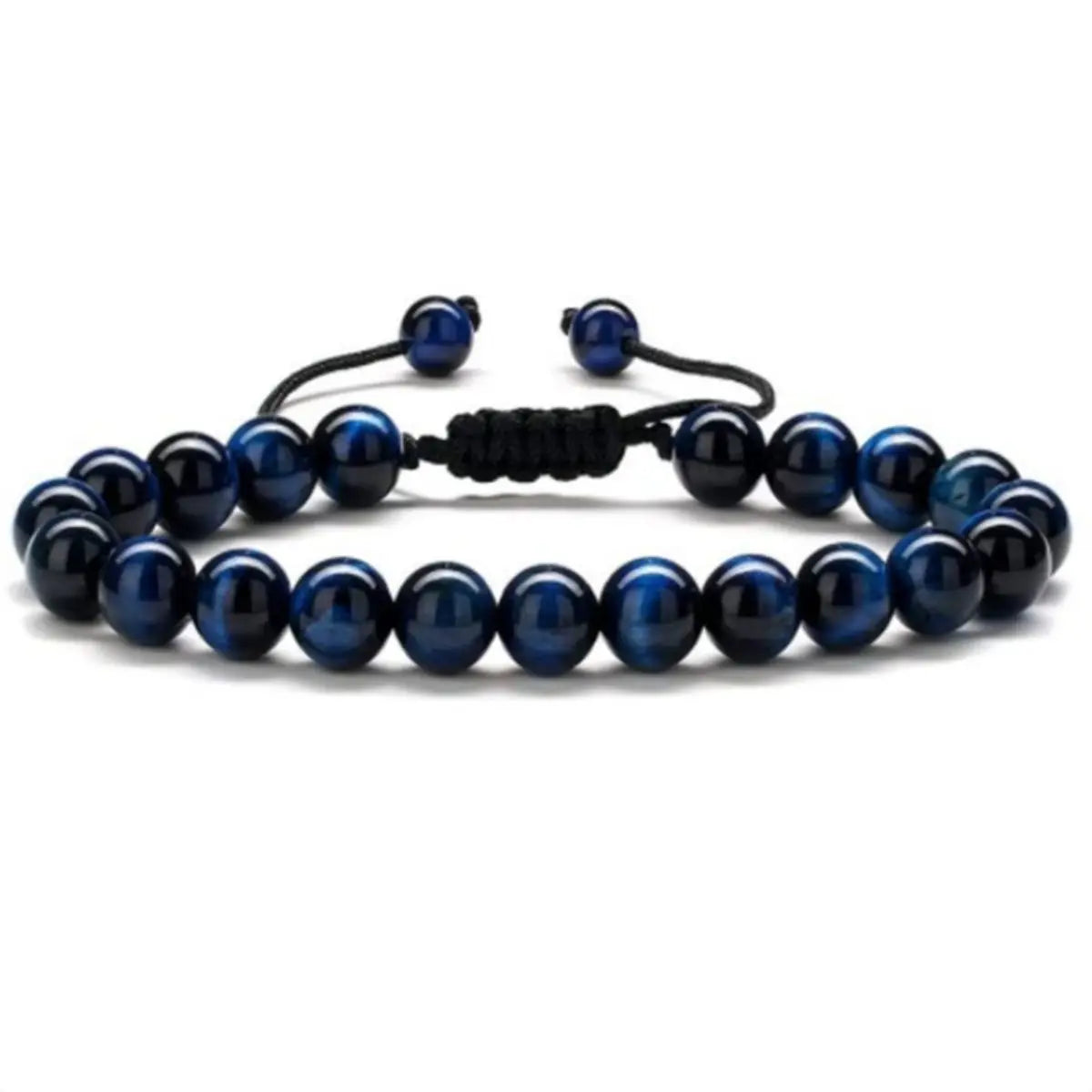 3-fach gewickeltes 8mm Natur Tigerauge Lava-Stein Schutz-Armband HANDGEMACHT Herren Geschenk