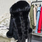 2024 Maomaokong Winter Jacket Women Big Natural Real Fox Raccoon Fur Collar Coat Female Clothing Removable Inner Lining Parkas
