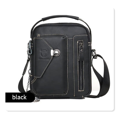 100% genuine leather small crossbody bag for men soft cowhide men's single-shoulder bag retro mobile phone iPad bag men handbag