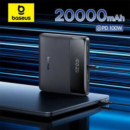 Baseus 100W Powerbank 20000mAh Kapazität PD Schnelllade-Akku Powerbank für Laptops MacBook iPhone Samsung Xiaomi