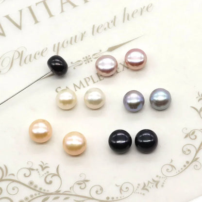 Bread Shape Beads Natural Freshwater Pearls Half Hole Diy Jewelry Making Women's Earrings Necklace Pendant Accessories
