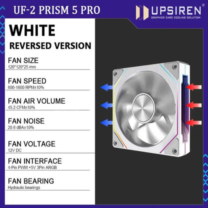 UPSIREN UF-2 PRISM 5 PRO 12CM ARGB PC Case Fan