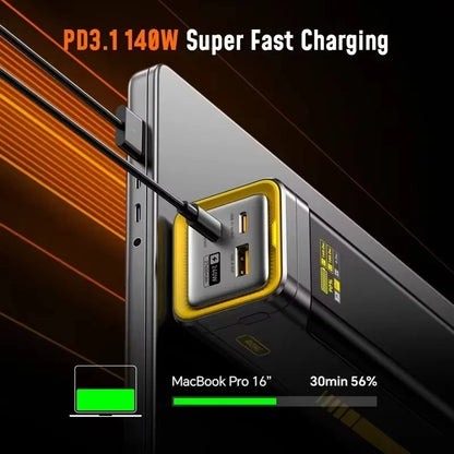 AOHI The Future Starship Power Bank 240W 27600mAh Large Capacity LED Display Power Bank with 3FT C-C Cable Two-way Quick Charge