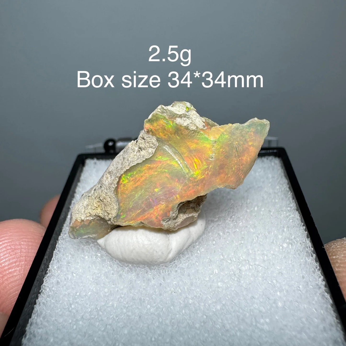 Natural Ethiopia Opal Gem Mineral Specimen Box