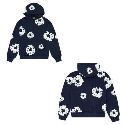 Hoodie Cross border European and American Hot selling Cotton Foam Printed Tears Hoodie Men's and Women's Hoodies