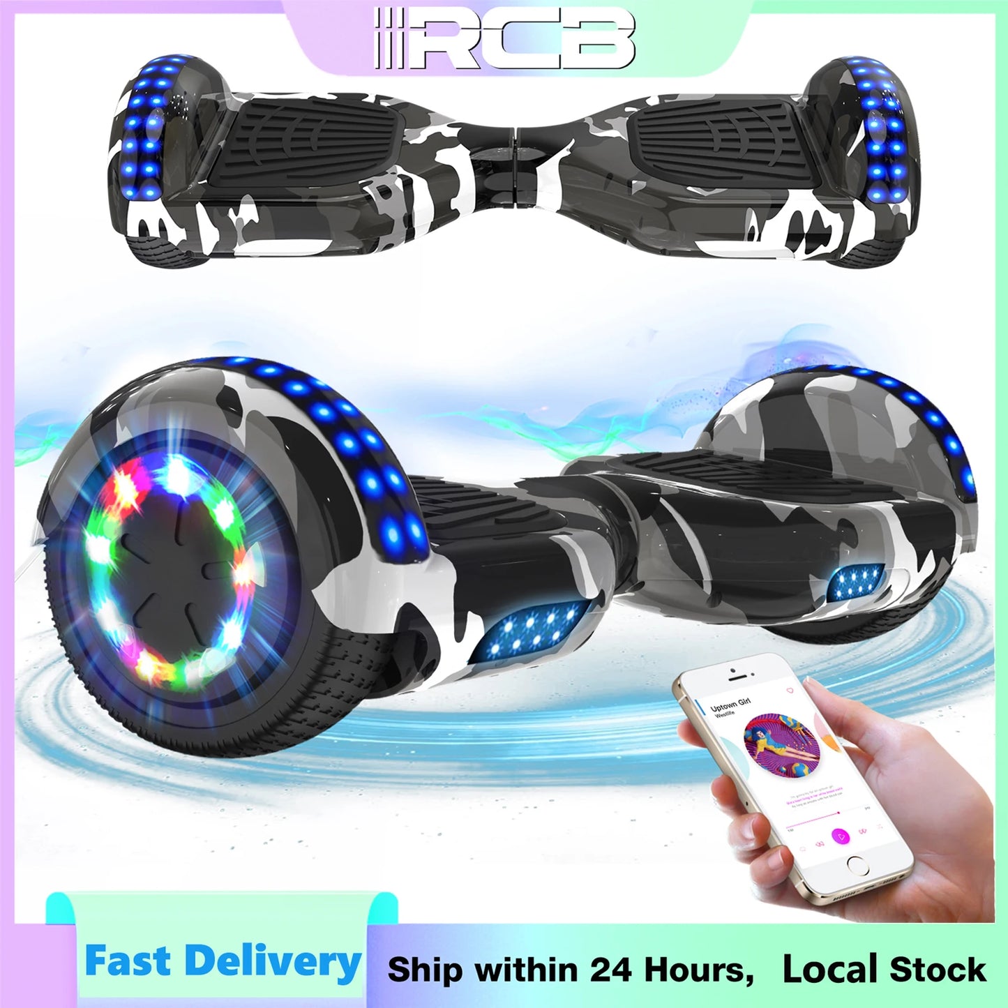 RCB 6.5" Hoverboard | Bluetooth & LED Lights