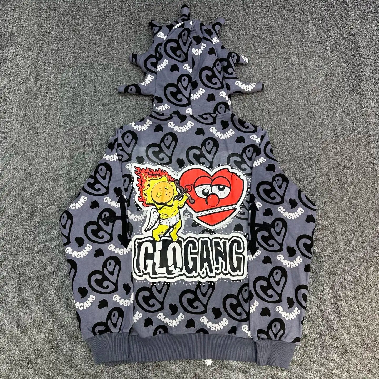 Designer Cartoon Graphic Zipper Hoodie Unisex Casual
