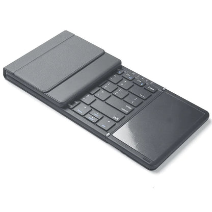 Foldable Bluetooth Keyboard with Leather Case Rechargeable