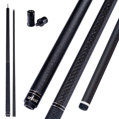 CRICAL VP Series Carbon Fiber Pool Cue Stick – 58" 2-Piece Billiard, 3/8x8 Stainless Steel Joint, Leather Grip for Professional