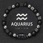 12 Zodiac Bracelets Natural Stone Cancer Virgo Leo Libra Bracelet Couples Friendship Gifts Bracelets Jewelry pulsera hombre