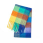2025 Winter Thick Warm Scarf Women Cashmere Shawl and Wraps Pashmina Neckerchief Bufanda Female Rainbow Hairy Tessel Echarpe New