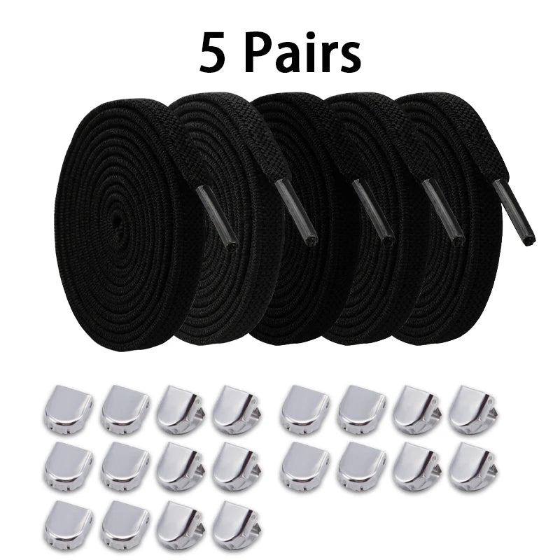 Gummiband-Schnürsenkel ohne Binden, Einheitsgröße für Erwachsene und Kinder, Sportschuh-Schnürsenkel, schnürsenkellos, flach, dehnbar
