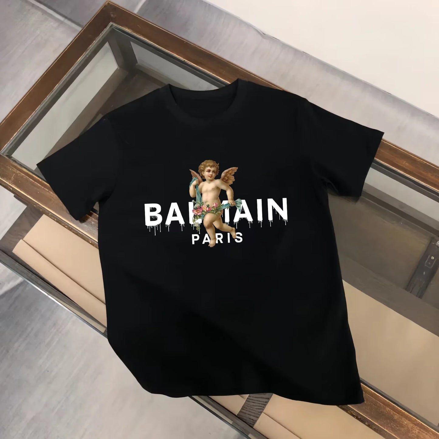 2025 Sommer Luxus T-Shirt Engel Grafikdruck Kurzarm Bequeme T-Shirts Retro Y2k Tees T-Shirt Damen Harajuku T-Shirts