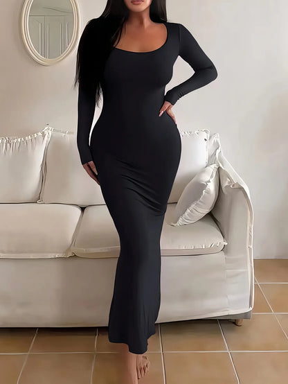 Langarm Sexy Kleid Frühling Damen Enges Fishtail-Rock Elegante Kleider Damenbekleidung