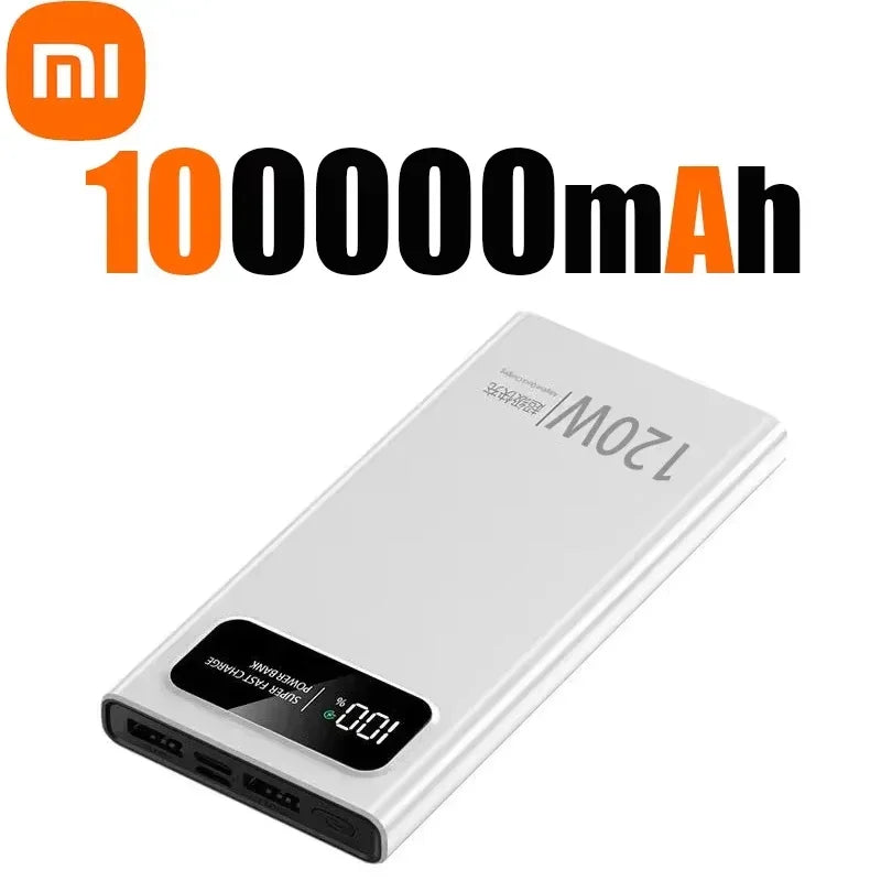 Xiaomi MIJIA 200000mAh Large Capacity Power Bank 120W Fast Charging Portable Digital Display Powerbank For iPhone Samsung Huawei