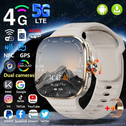 5G Smart Watch AMOLED 2.4" 32GB Google Play GPS SIM