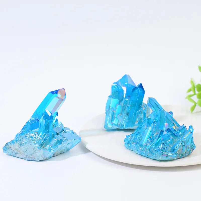Sky Blue Quartz Titanium Crystal Cluster - Home Decor