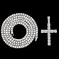 Hip Hop Iced Out Cross Pendant Necklace Strap 4mm Zircon Tennis Chain Men Women Sparkling Necklace Punk Jewelry Fashion Gift