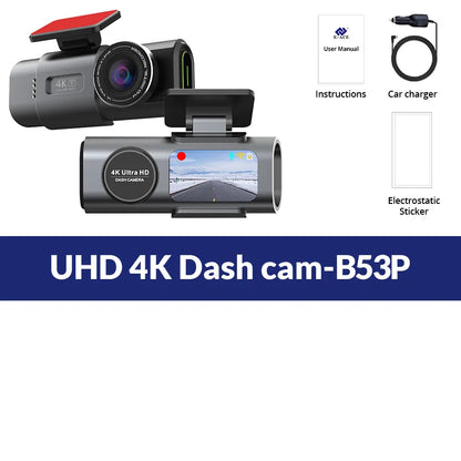 4K UHD Dash Cam Car DVR Night Vision Wi-Fi GPS