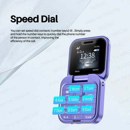 Mini Flip Phone 4G LTE – SERVO i16 Pro Dual SIM