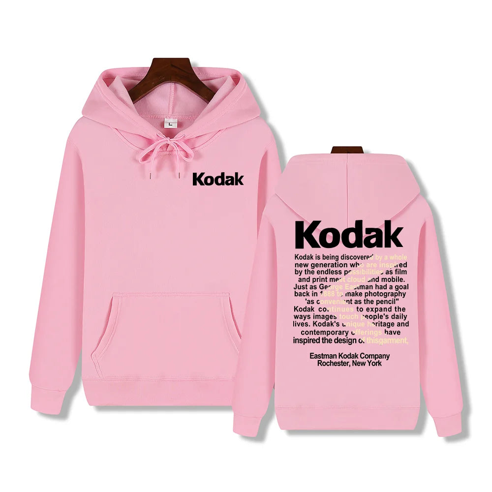 Kodak Print Fashion Men‘s Sportswear Autumn Winter Daily Street Casual Comfortable Loose Sports Hoodie