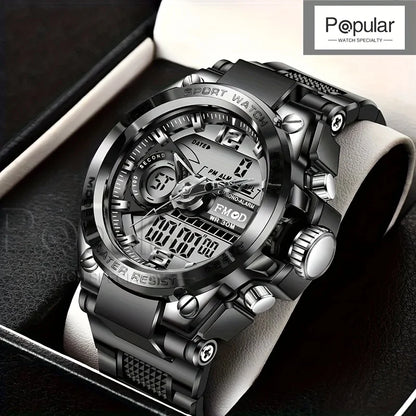 Digitale Herren-Stahl-Militär-Armbanduhr LED Quarz-Uhr Sportuhr Herren Große Uhren Herren Relogios Masculino
