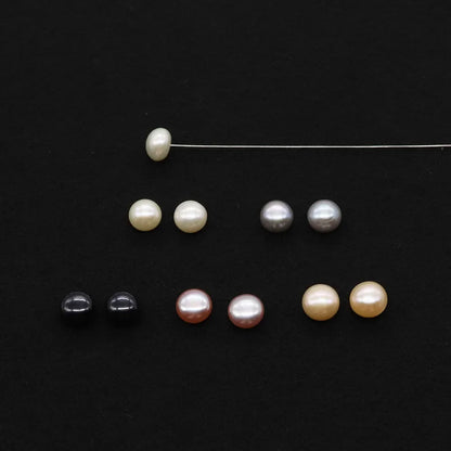 Bread Shape Beads Natural Freshwater Pearls Half Hole Diy Jewelry Making Women's Earrings Necklace Pendant Accessories