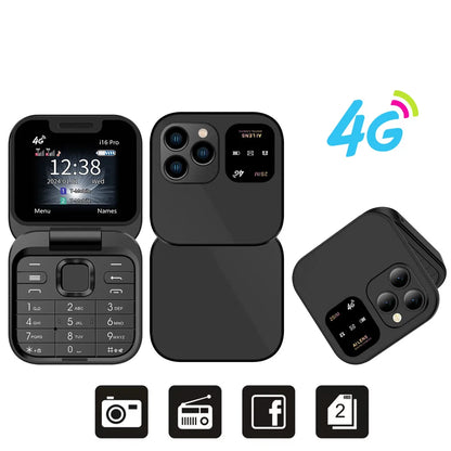 Mini Flip Phone 4G LTE – SERVO i16 Pro Dual SIM