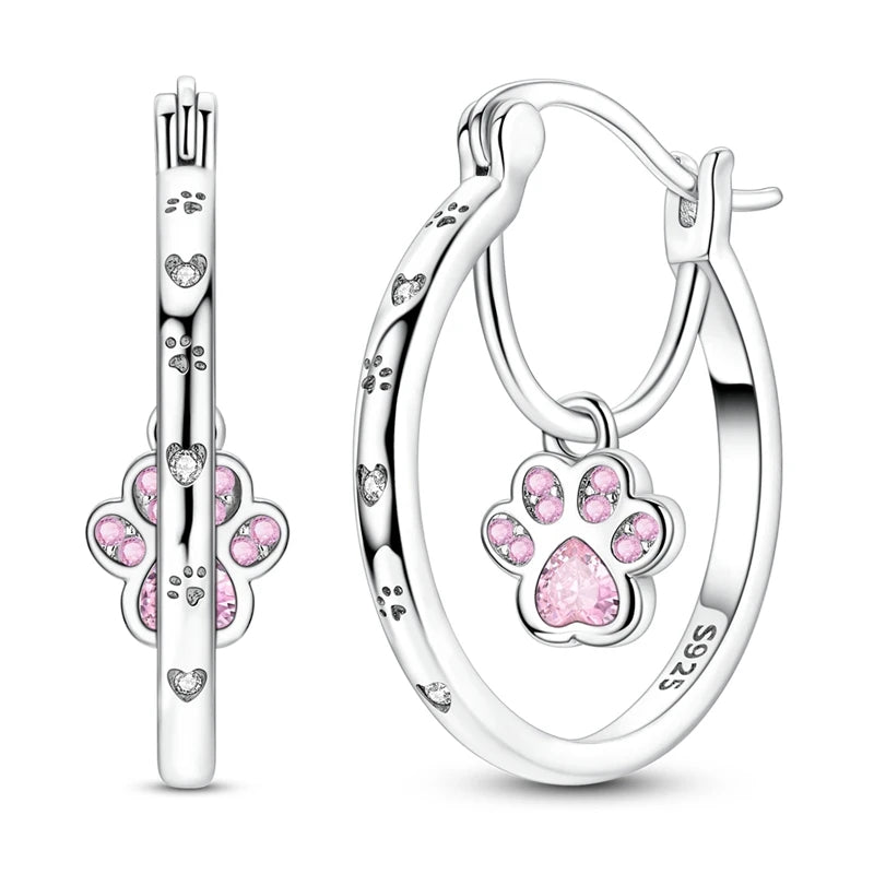 925 Sterling Silver Hoops Earrings Hypoallergenic Hoops Earrings With Zirconia Fashion High Quality Jewelry for Women Girls