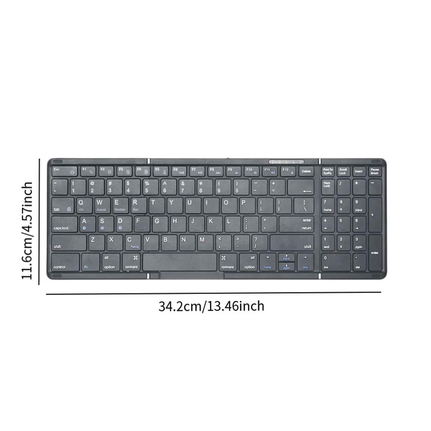 Foldable Bluetooth Keyboard with Leather Case Rechargeable