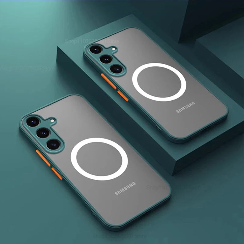 S25 S24 Ultra Plus Hülle Panzer Matt Magnetisch Für Samsung Galaxy S25 S24 S23 S 25 Ultra Plus Hüllen Mattiert Kabelloses Lade-Cover