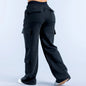 Men's Casual Pants Multiple Pockets American Style Work Pants Women Low Waist Belted Straight Leg Wide Leg Pants