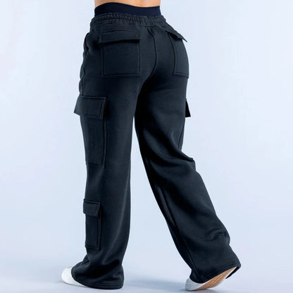 Men's Casual Pants Multiple Pockets American Style Work Pants Women Low Waist Belted Straight Leg Wide Leg Pants