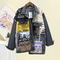Women's Vintage Newspaper Denim Jacket – Hip Hop