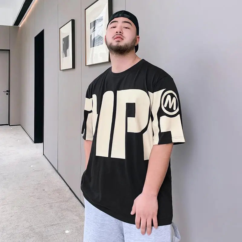 Men's Oversized Alphabet Print T-Shirt | 5XL
