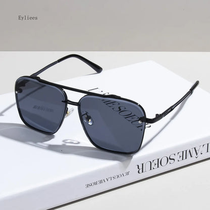 2025 Metal Punk Big Frame Sunglasses for Men Women Cool Driving Glasses Brand Design Square Sun Glasses Goggles UV400 Eyewear