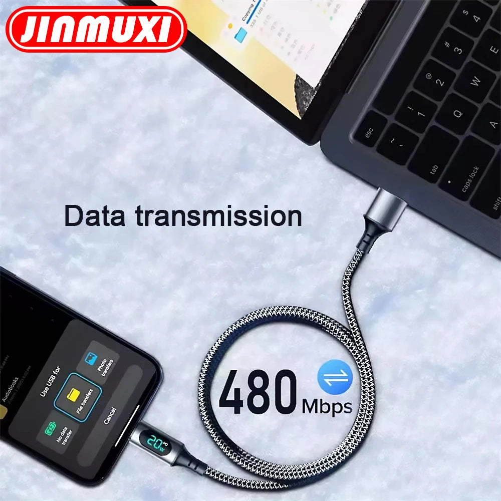 120W USB-C Fast Charge Cable with LED Display | 1m & 2m