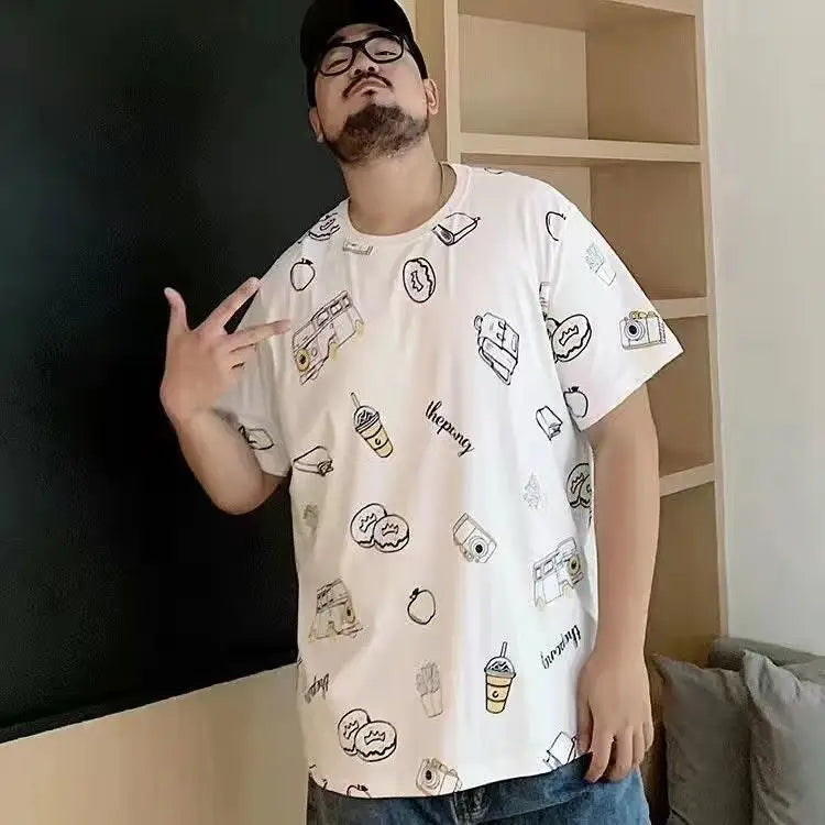 Men's Oversized Alphabet Print T-Shirt | 5XL