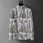 Teglex Men's Retro Graffiti Print Long Sleeve Shirt